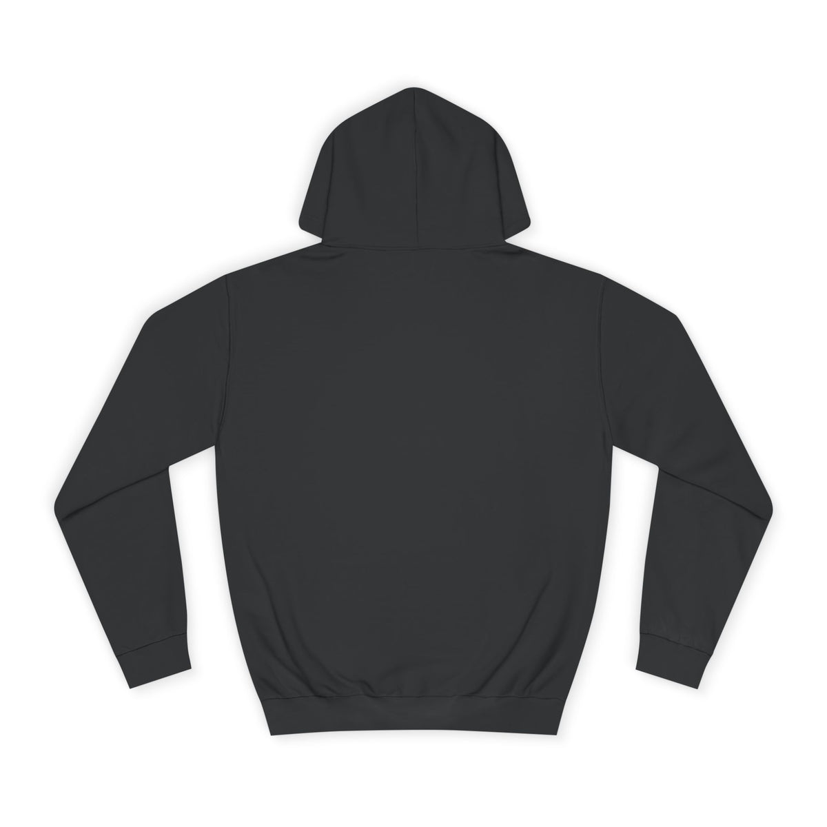 Back view of the Jet Black Fight Camp Hoodie, showing the plain back and the double-layer hood