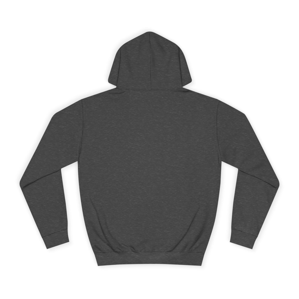 Back view of the Charcoal Fight Camp Hoodie, showing the plain back and the double-layer hood