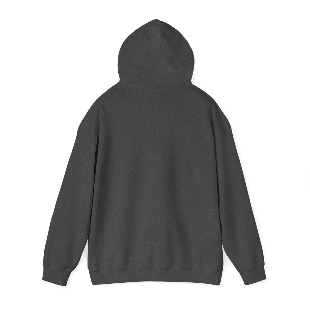 Mencity Urban Hoodie in dark heather, back view with hood up