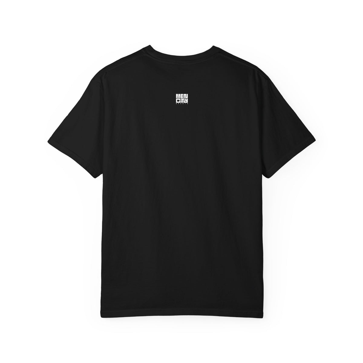 Black Mencity Boxing Life t-shirt, back view, with small logo below the neck